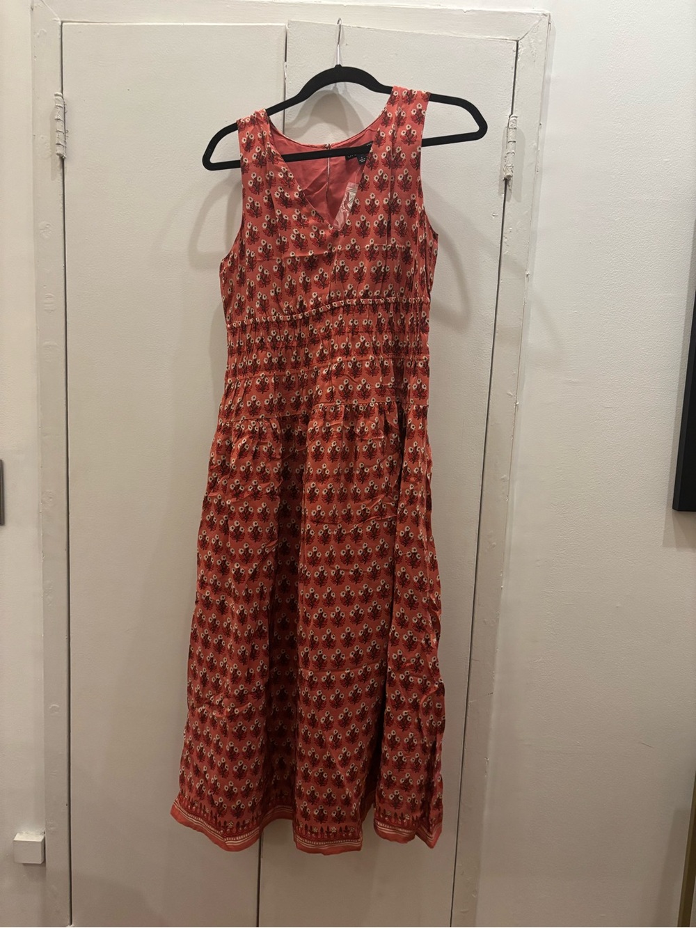 J. Crew small Red Printed Sleeveless Dress
